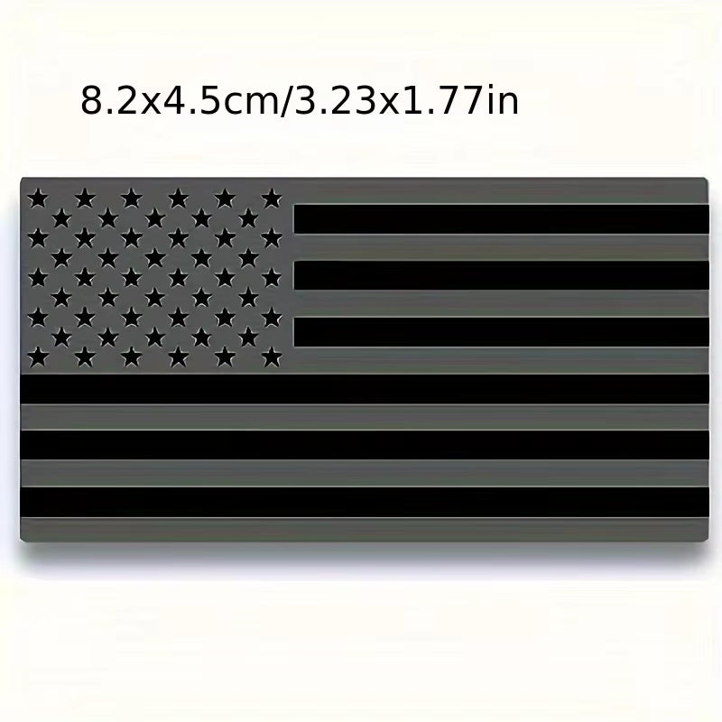 2Pcs Small Matte Black American Flag Sticker Decal for Car 3D US American Flag Emblem Decals for Trucks for Truck Car Motorcycle