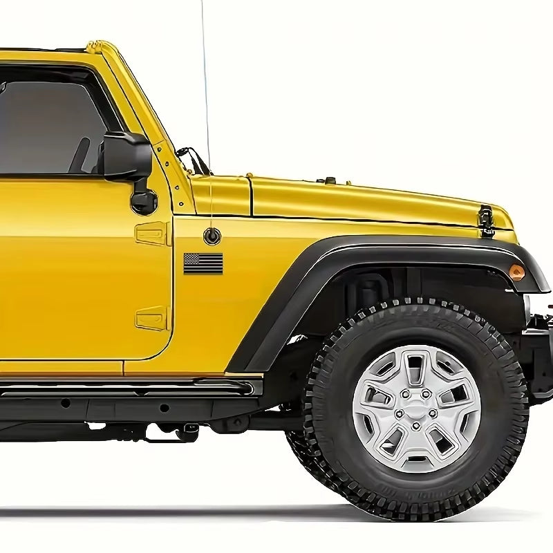 2Pcs Small Matte Black American Flag Sticker Decal for Car 3D US American Flag Emblem Decals for Trucks for Truck Car Motorcycle