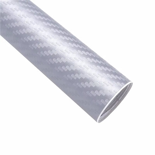 127Cmx10Cm 3D Carbon Fiber Vinyl Car Wrap Sheet Roll Film Car Sticker Motorcycle Car Styling Black White Silver Car Accessories