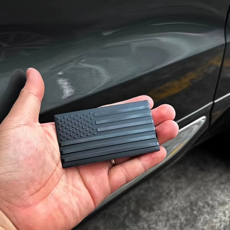 2Pcs Small Matte Black American Flag Sticker Decal for Car 3D US American Flag Emblem Decals for Trucks for Truck Car Motorcycle